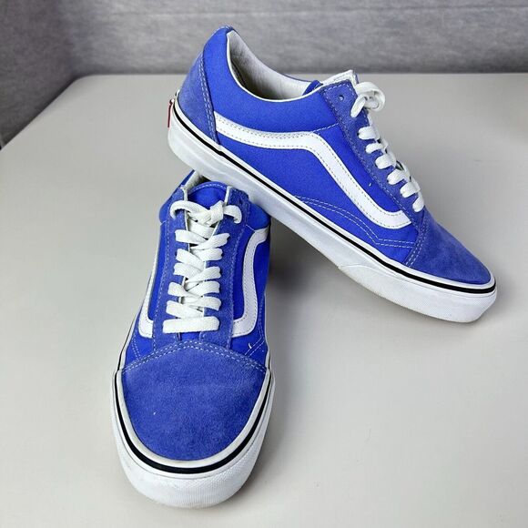 Vans Old Skool Blue Canvas Suede Lace-Up Sneakers Skater Shoes Unisex Size 7/8.5 - Picture 3 of 12